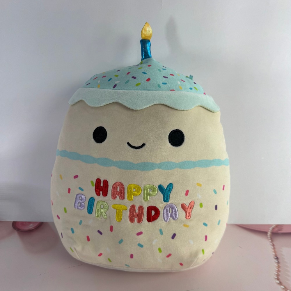 Squishmallows Happy Birthday Cupcake Plush 12" Toy "Kiks" Cream